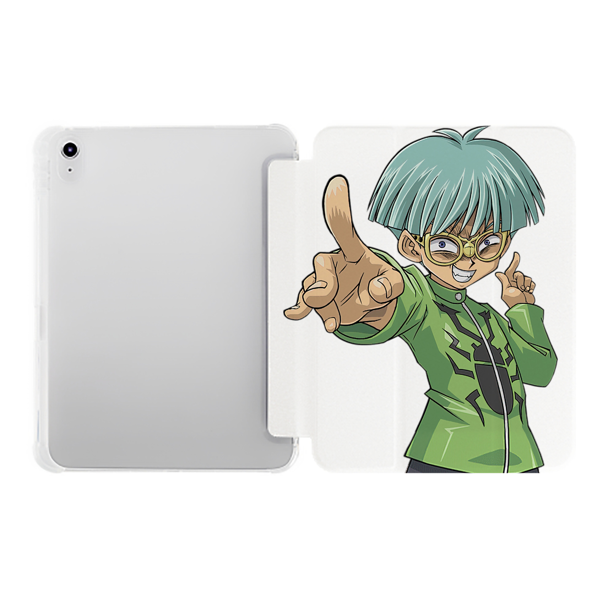（画像用） 遊☆戯☆王 Yu-Gi-Oh! IPad ケース ペン収納付き 三つ折りスタンド PUレザー×シリコン 対応機種9.5/10.5/10.9インチ
